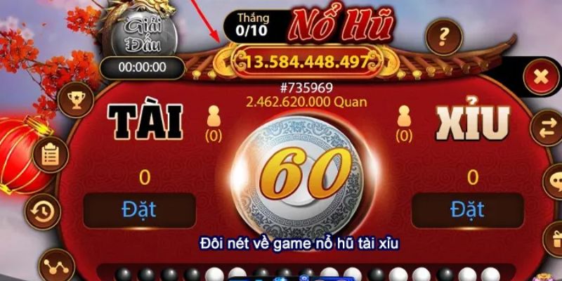 Giao diện game Nổ Hũ Tài Xỉu hấp dẫn với âm thanh cuốn hút